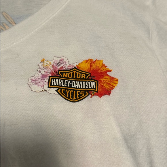 ❤️‍🔥❤️‍🔥Harley Davidson White Long Sleeve Hawaii Honolulu Shirt - Picture 2 of 6
